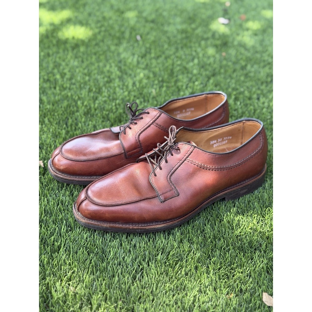 Allen Edmonds Stockbridge 3754 Brown Leather Split Toe Derby Shoes 10.5 D